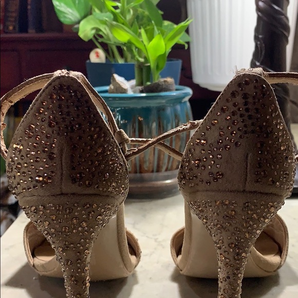 Zara basics rhinestones open toe nude heals. - Picture 4 of 7